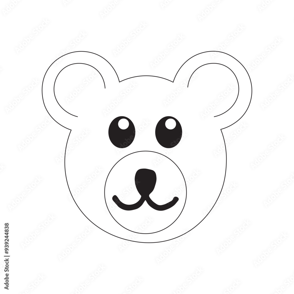 panda bear. panda bear cartoon. Outline Animal Face Drawing Easy. Vector icon. panda bear. panda bear cartoon. Outline Animal Face Drawing Easy. Vector icon.