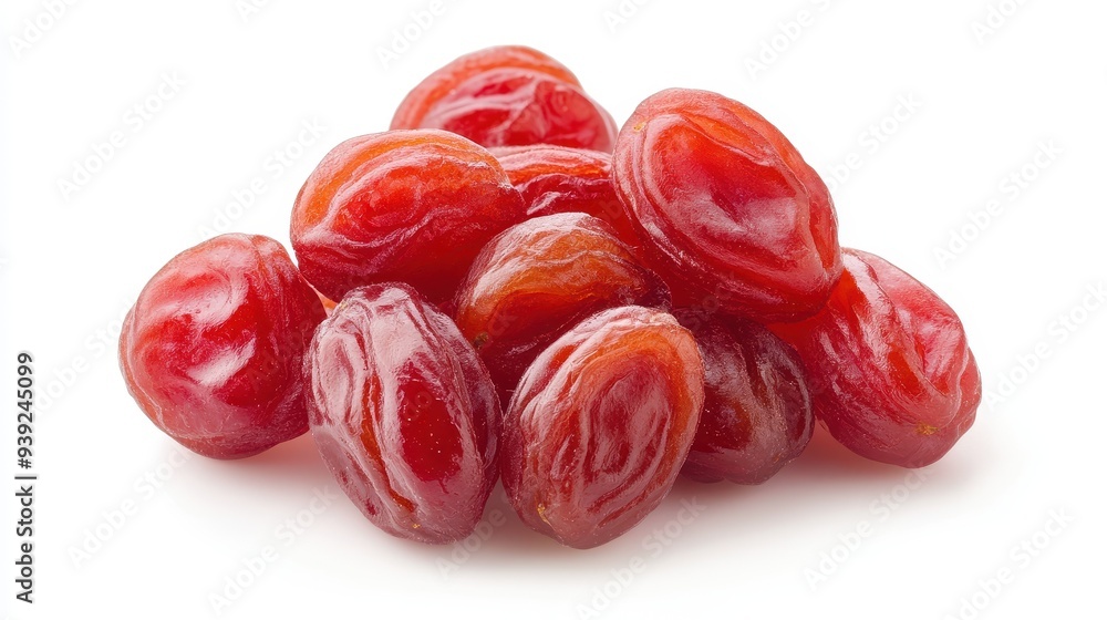 A pile of red fruit, possibly cherries or plums A pile of red fruit, possibly cherries or plums