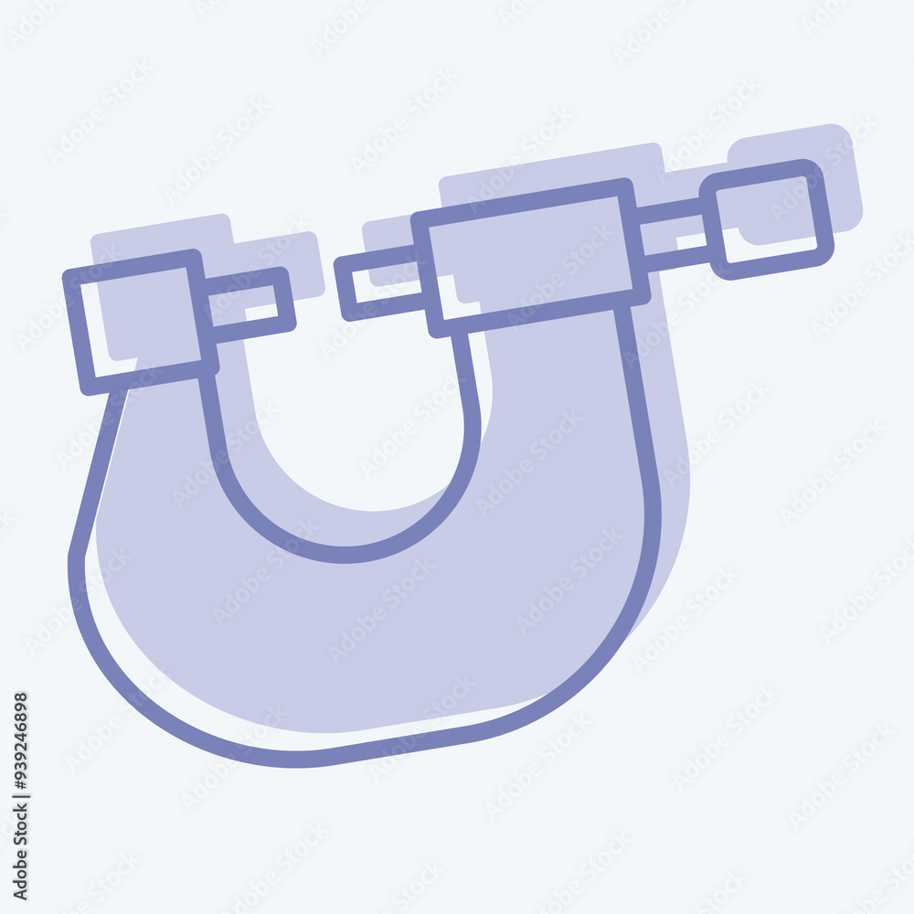 Icon Micro Meter. related to Measuring symbol. two tone style. simple illustration Icon Micro Meter. related to Measuring symbol. two tone style. simple illustration