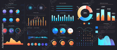 Social Media Infographic set with charts and other elements