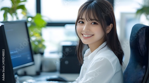 Free Download 微笑む若い日本人ビジネスウーマン - GFXLoad