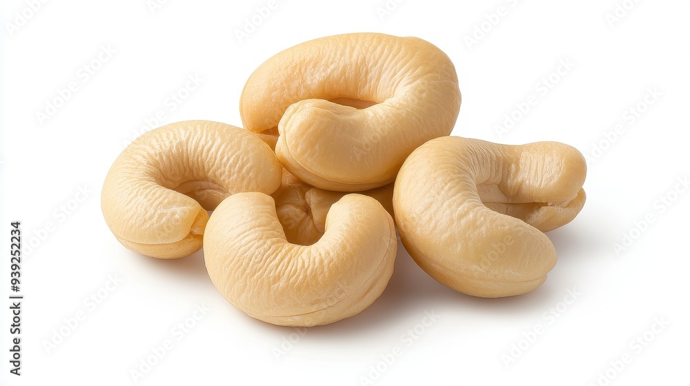 A pile of nuts with a white background A pile of nuts with a white background