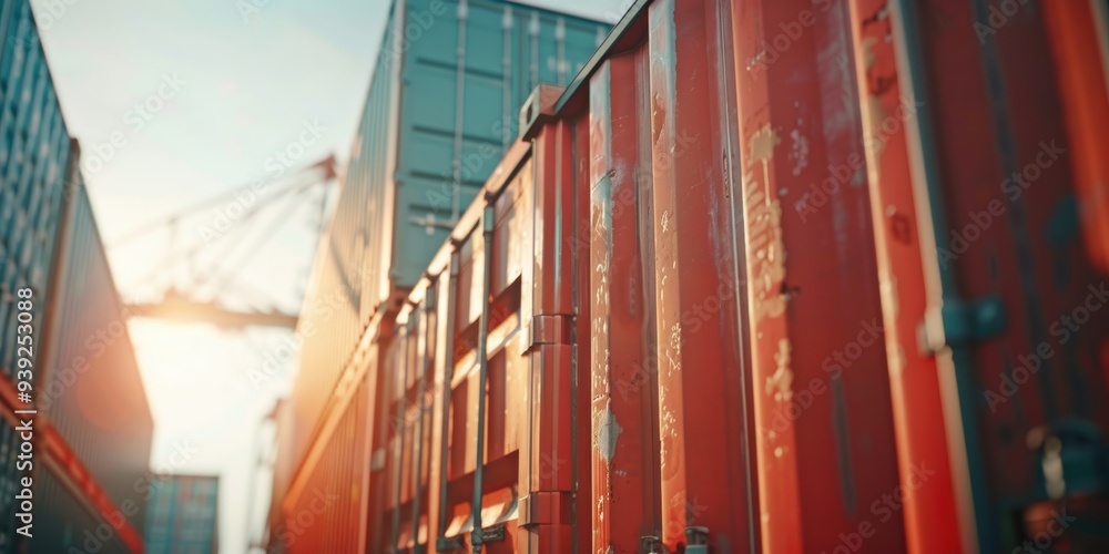 Logistics and shipping operations for cargo container export and import. Concept for distribution, ecommerce, and transport industry growth in international freight delivery Logistics and shipping operations for cargo container export and import. Concept for distribution, ecommerce, and transport industry growth in international freight delivery