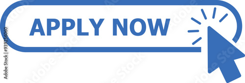 Apply now icon. flat style. Apply now concept flat style. cursor arrow, click icon, call to action, web design element, rounded rectangle, digital interface