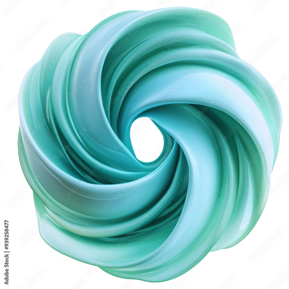Fototapeta premium Abstract Turquoise Swirl Design on White Background 