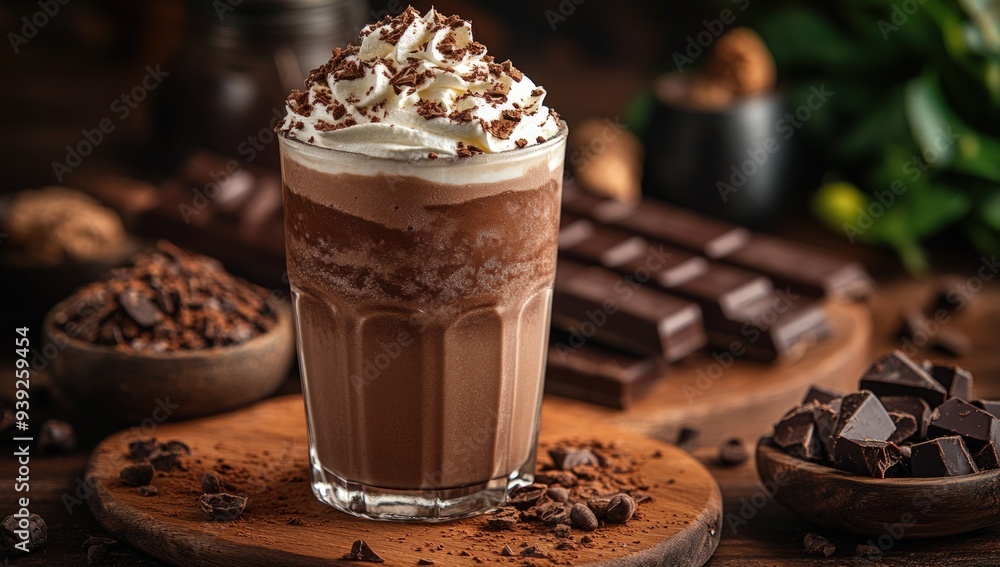 Delicious Chocolate Drink with Whipped Cream. Delicious Chocolate Drink with Whipped Cream.