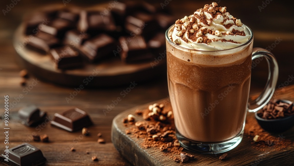Delicious Chocolate Drink with Whipped Cream. Delicious Chocolate Drink with Whipped Cream.