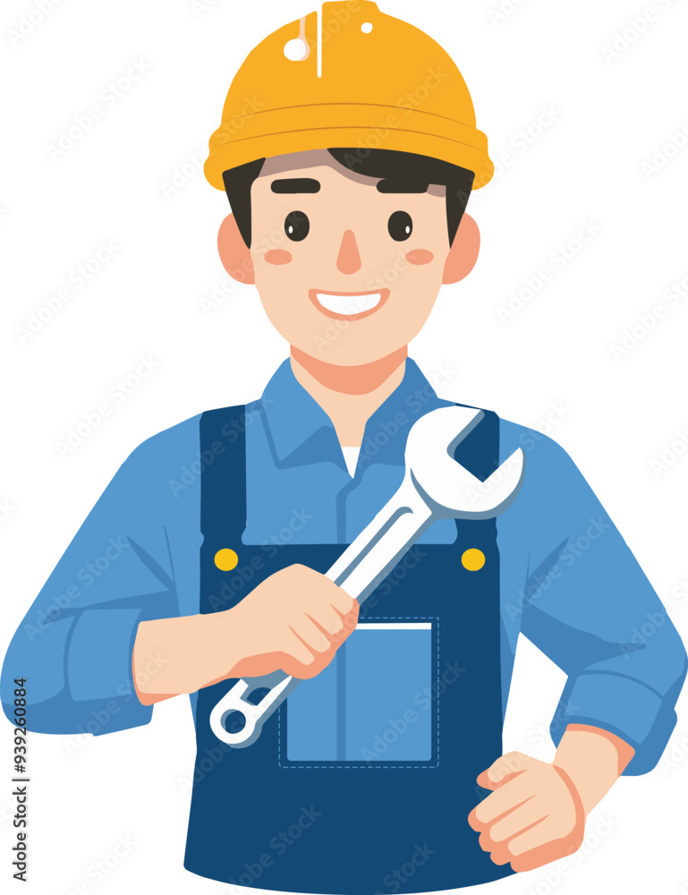 Smiling Builder jpg Auto Mechanic Icon Vector png Illustration of Male Engineer Repairman Hard Hat Plumber in Holding Wrench Construction Services Maintenance Industrial Logo type white background eps Smiling Builder jpg Auto Mechanic Icon Vector png Illustration of Male Engineer Repairman Hard Hat Plumber in Holding Wrench Construction Services Maintenance Industrial Logo type white background eps