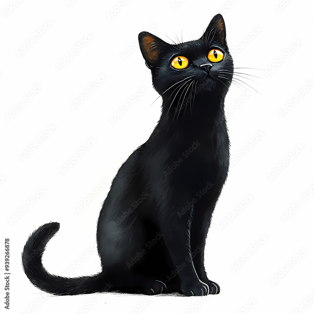 Black Cat with Yellow Eyes Black Cat with Yellow Eyes