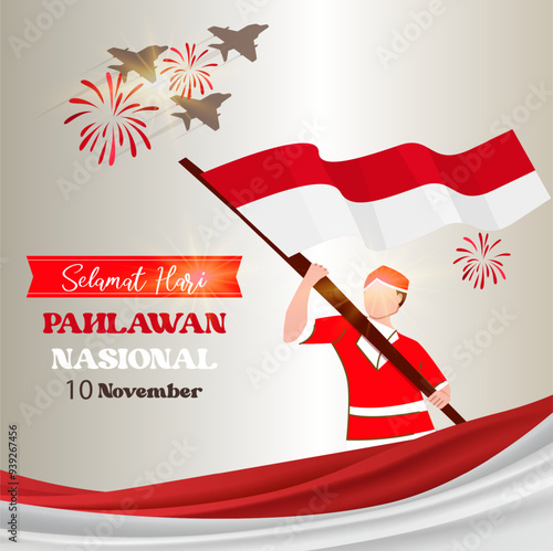 Flat illustration for indonesian sumpah pemuda celebration