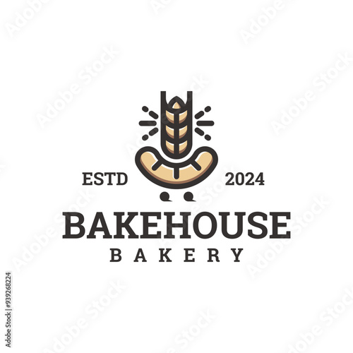 wheat bakery logo vector