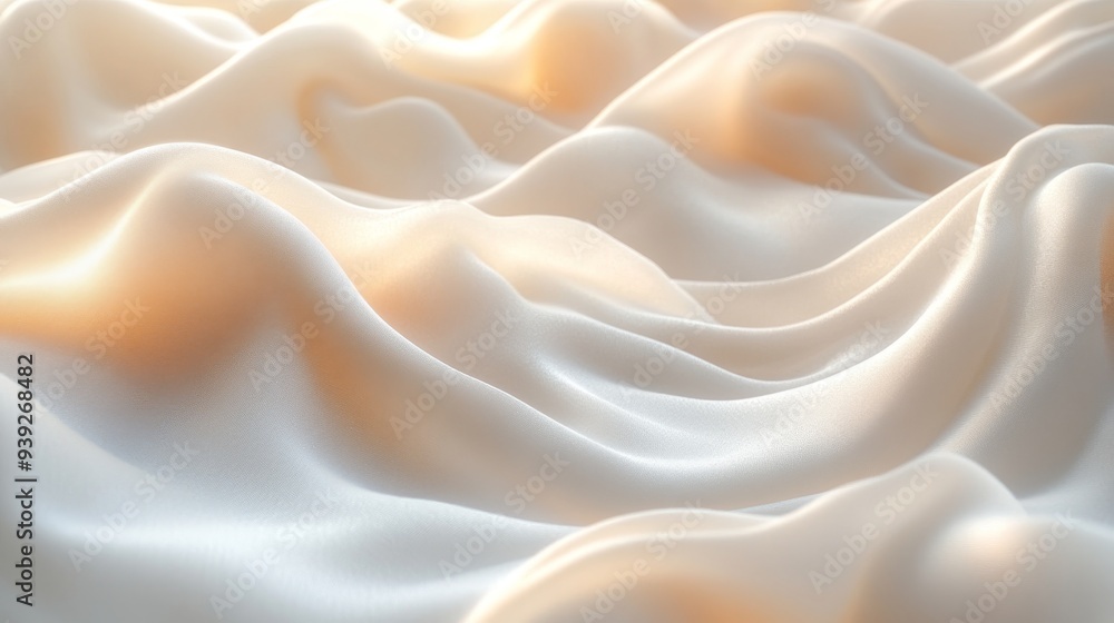 Obraz premium Soft White Fabric with Gentle Waves