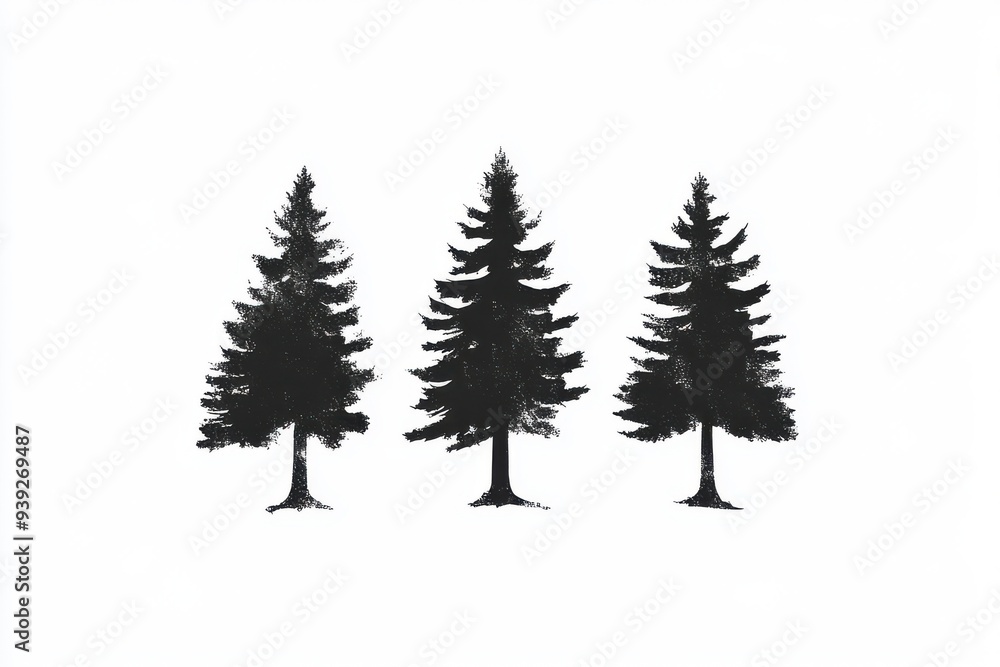 Obraz premium Chic emblem of forests displayed on a light background