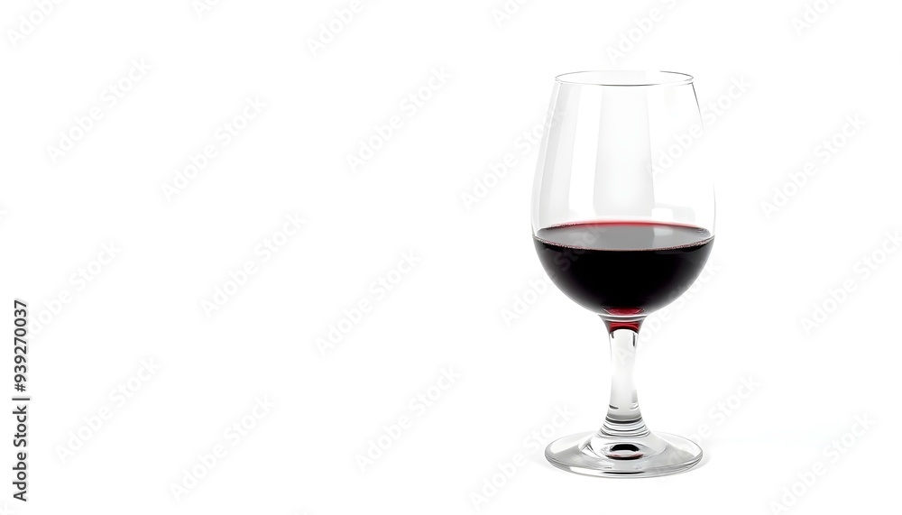 A glass of red wine isolated on a white background A glass of red wine isolated on a white background