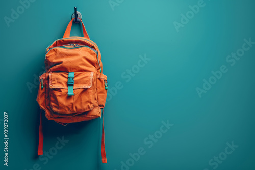 backpack hung up on a hook