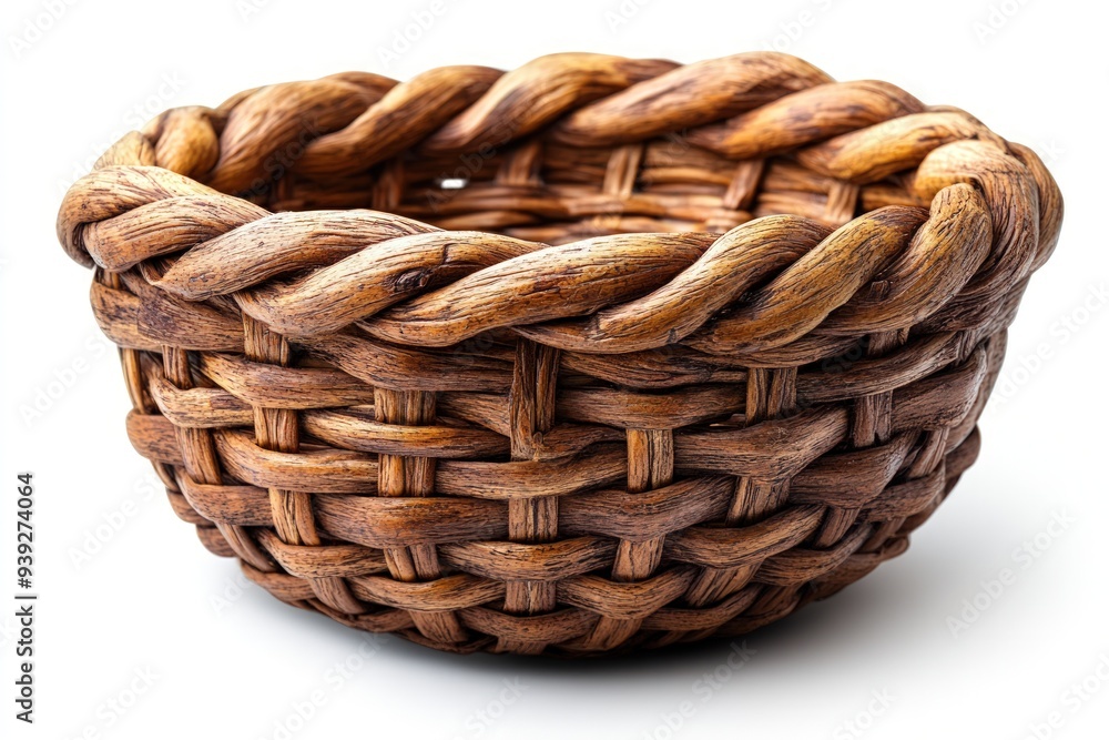 Wicker Basket Isolated on White Background. Wicker Basket Isolated on White Background.