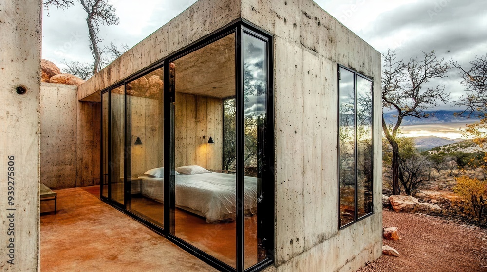 Sustainable Minimalist Home in the Countryside, a serene dwelling featuring clean lines, natural materials, and harmoniously blending with the surrounding landscape for eco-conscious living. Sustainable Minimalist Home in the Countryside, a serene dwelling featuring clean lines, natural materials, and harmoniously blending with the surrounding landscape for eco-conscious living.