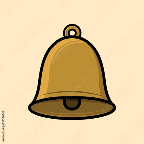 Vintage Classic Brass Bell Illustration