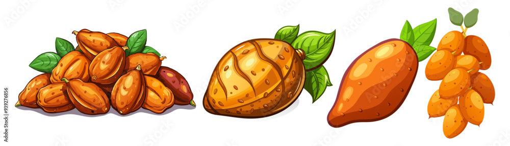 Sweet Potato vector, illustration of Sweet Potato isolated on white background Sweet Potato vector, illustration of Sweet Potato isolated on white background