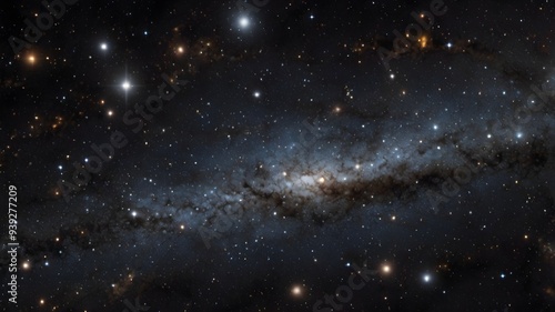 A photograph of space with billions of stars and galaxies in a dark sky

 photo