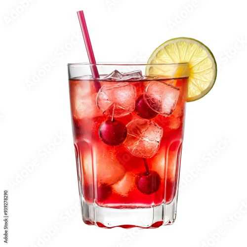 Shirley temple cocktail, isolated, transparent background, no background. PNG.