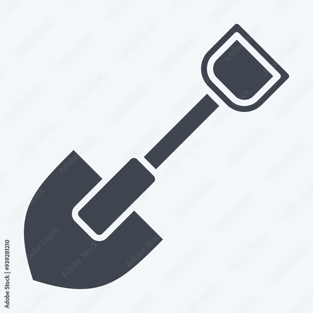 Icon Showel. related to War Military symbol. glyph style. simple illustration Icon Showel. related to War Military symbol. glyph style. simple illustration