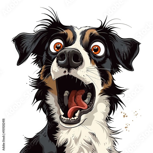 Dog Surprise emotion fantasy animal cartoon isolated whitebackground