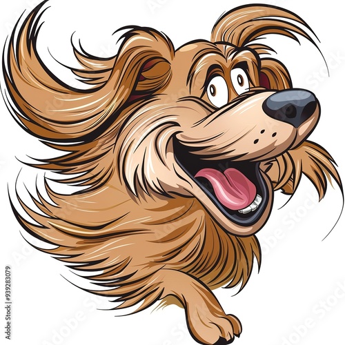 Wallpaper Mural Dog Wind animal cartoon isolated whitebackground Torontodigital.ca