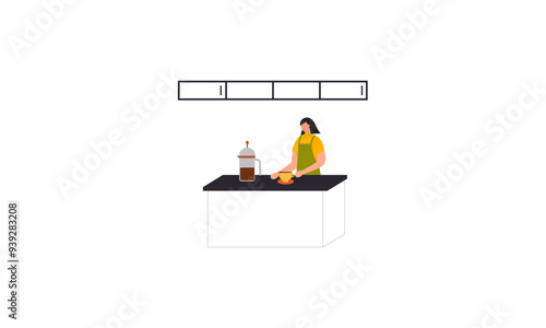 MobilePeople spend their free time drinking a mug of coffee illustration