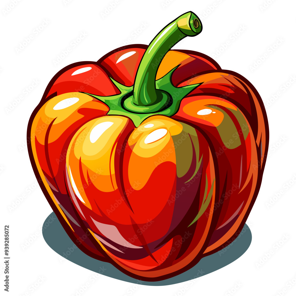 bell pepper vector, illustration of bell pepper isolated on white background bell pepper vector, illustration of bell pepper isolated on white background