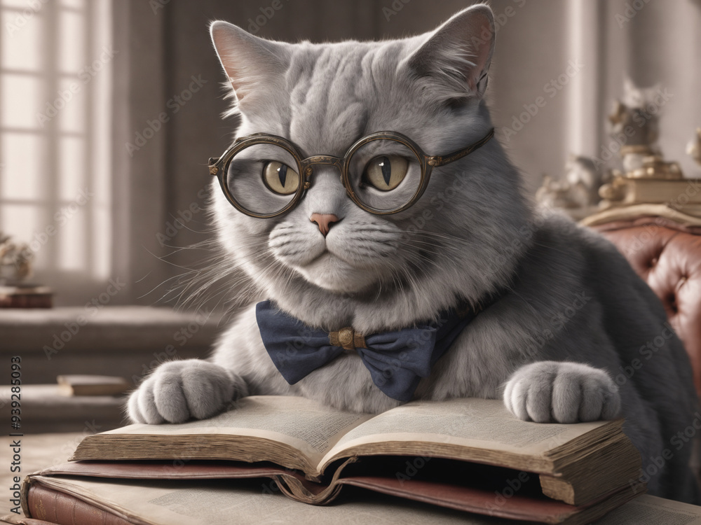cat and book cat and book
