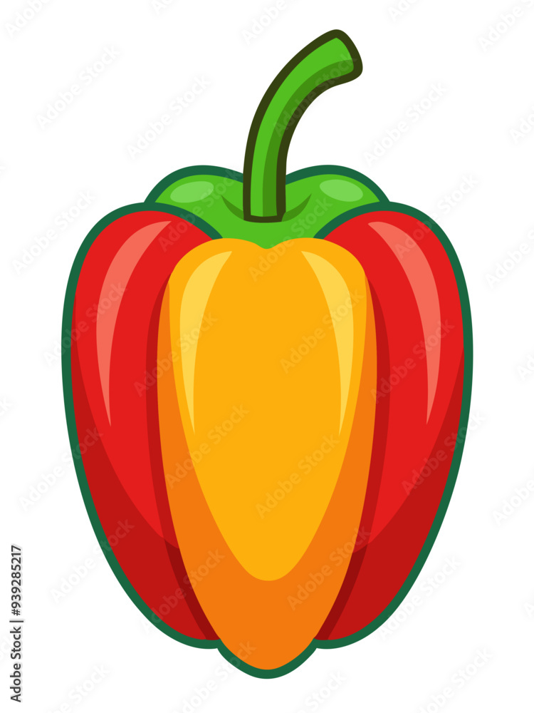 bell pepper vector, illustration of bell pepper isolated on white background bell pepper vector, illustration of bell pepper isolated on white background