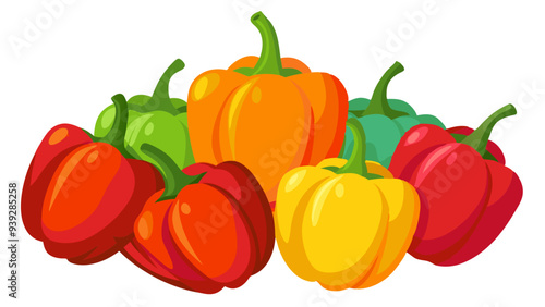 bell pepper vector, illustration of bell pepper isolated on white background