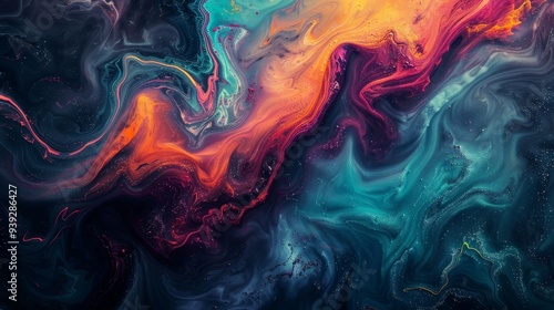 An eye-catching abstract image that features swirling patterns and vibrant colors blending into each other, creating a fluid and dynamic visual experience. photo