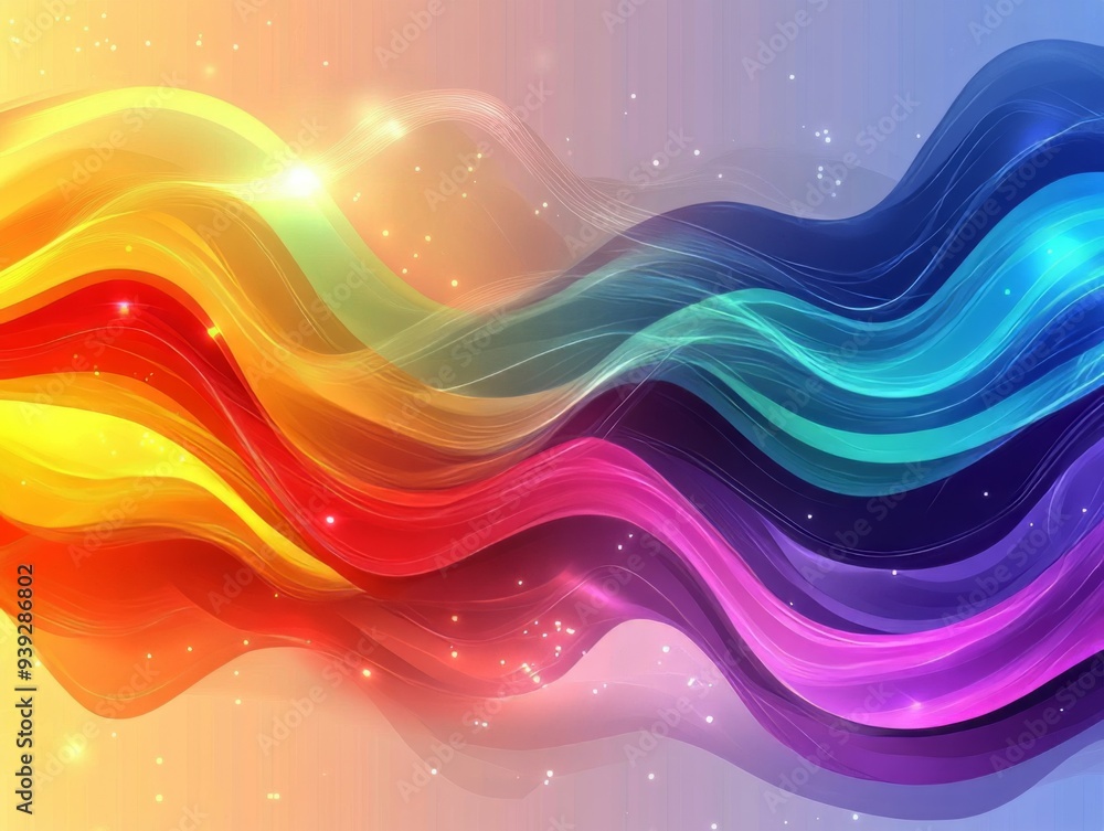 abstract digital artwork features a vibrant spectrum of colors flowing in dynamic, wave-like patterns abstract digital artwork features a vibrant spectrum of colors flowing in dynamic, wave-like patterns