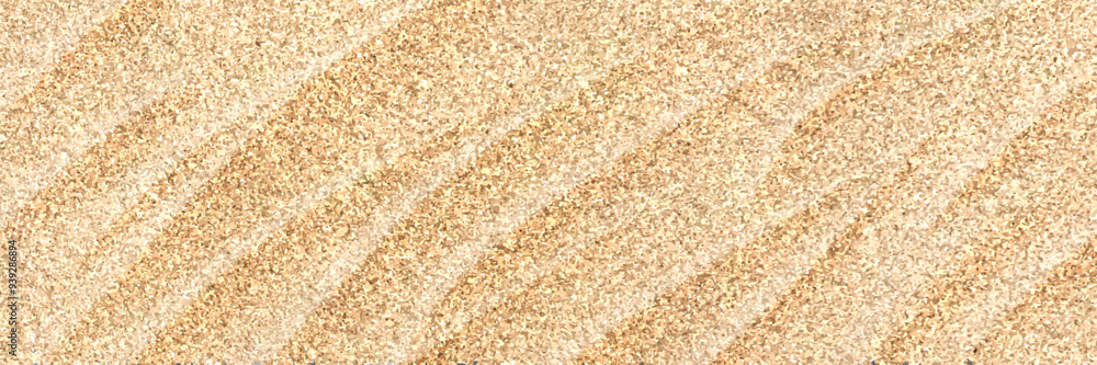 Sand background top view. Beach or desert texture with golden sandy waves or dunes. Golden brown sandy surface captures beauty and simplicity of nature. Realistic 3d horizontal vector illustration. Sand background top view. Beach or desert texture with golden sandy waves or dunes. Golden brown sandy surface captures beauty and simplicity of nature. Realistic 3d horizontal vector illustration.