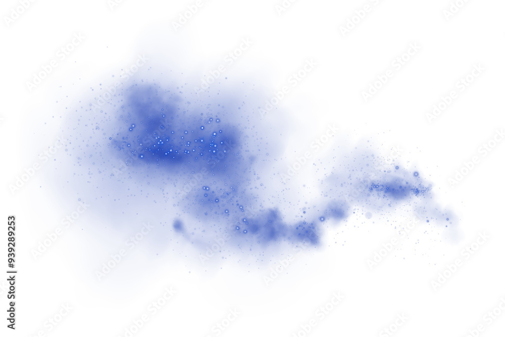 Fantastic blue smoke background. Magic blue smoke with glitter and small particles of twinkling stars. Fog with luminous particles. blue vapor with stardust. Morning fog over land or water surface, ma Fantastic blue smoke background. Magic blue smoke with glitter and small particles of twinkling stars. Fog with luminous particles. blue vapor with stardust. Morning fog over land or water surface, ma