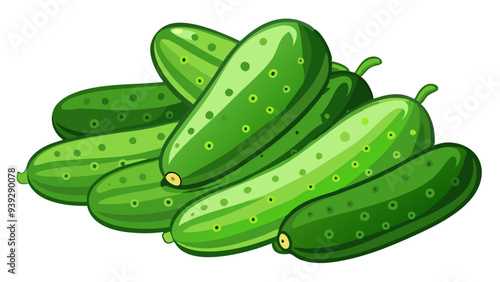 cucumber vector, illustration of cucumber isolated on white background