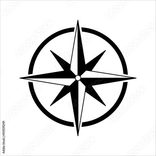 compass map exploration vector logo icon isolated white background.