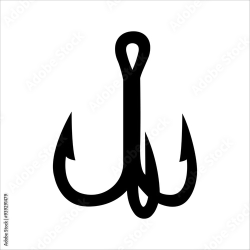 Fishing hook on graphic background. Wallpaper with catching fish. Vector illustration