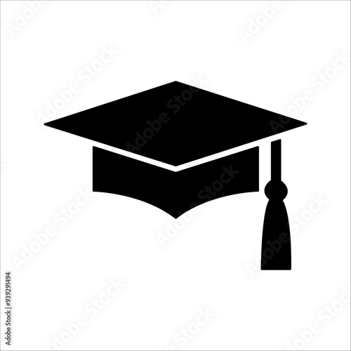 graduation hat icon. line and glyph version, student hat outline and filled vector sign. Linear academic cap and full pictogram. Education symbol, logo. Different style icons.