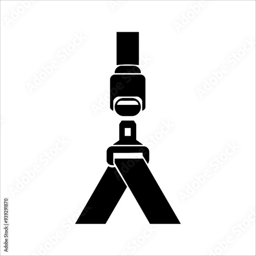 Car seat belt. Seat belt safe buckle icon isolated. Safety rope fasten accident insurance. photo