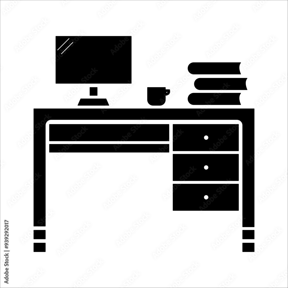 Study desk icon vector sign and symbol in trendy design. Study desk icon vector sign and symbol in trendy design.