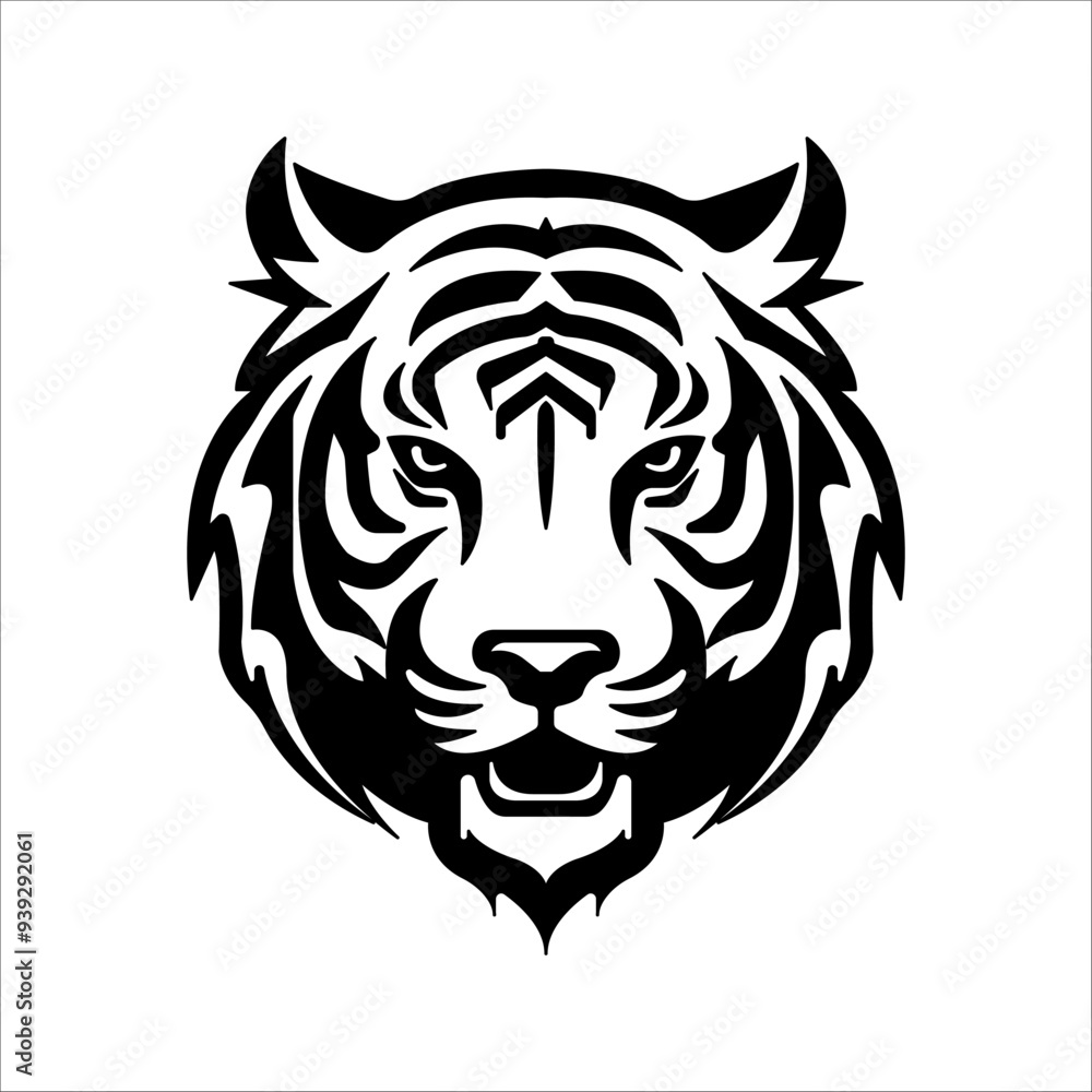 tiger head vector, tiger head, Tiger head line art silhouette. tiger head vector, tiger head, Tiger head line art silhouette.