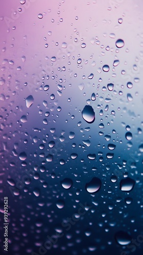 Water Drops on a Purple and Blue Background