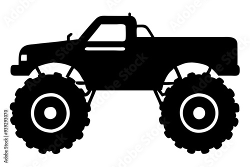 Monster truck silhouette Vector illustration