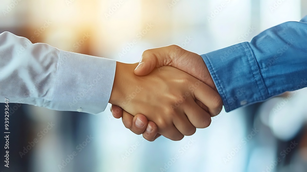 Close-Up of a Professional Handshake in Office Setting, Job Hiring Concept Close-Up of a Professional Handshake in Office Setting, Job Hiring Concept