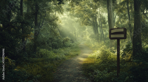 Woodland Path with Vintage Signage