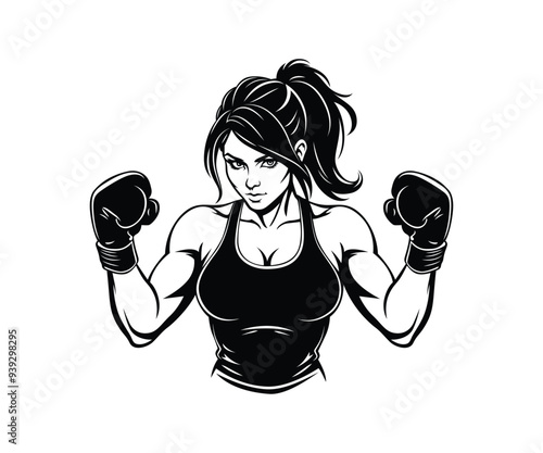 Female Boxing Vector