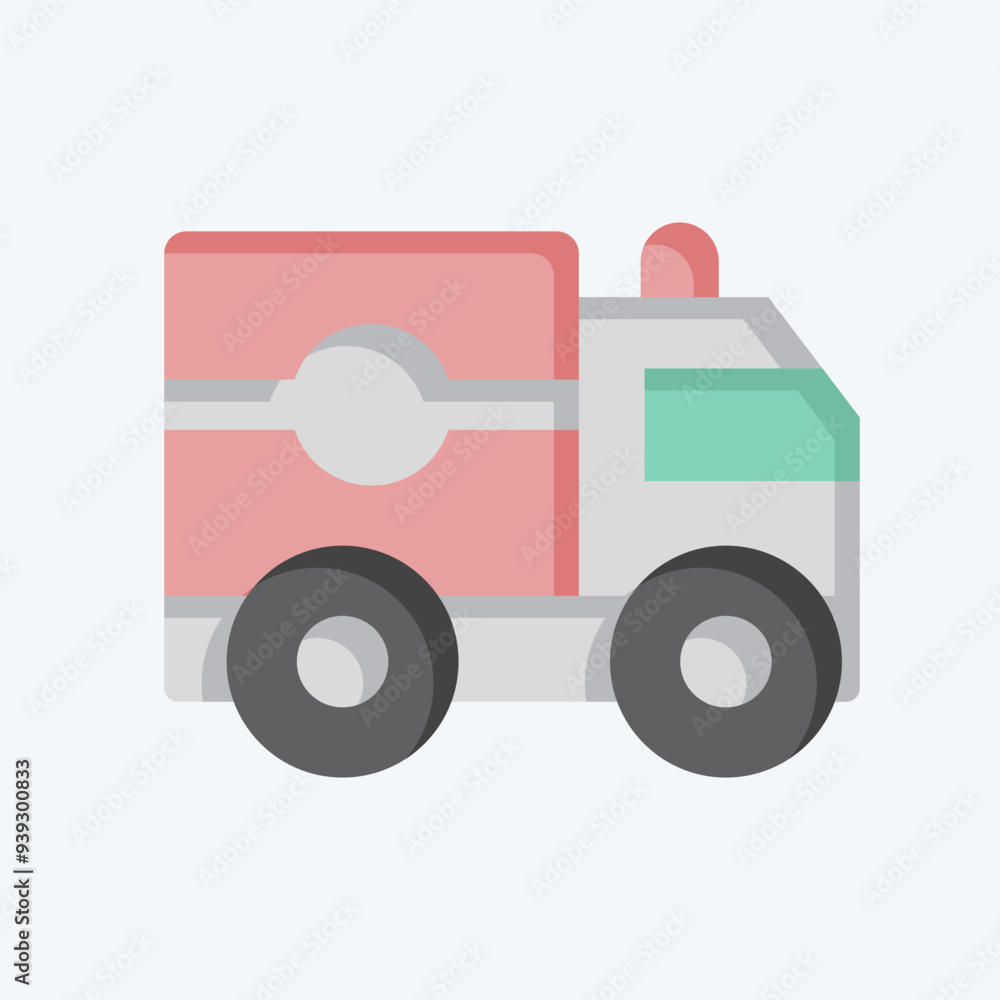 Icon Ambulance. related to War Military symbol. flat style. simple illustration Icon Ambulance. related to War Military symbol. flat style. simple illustration